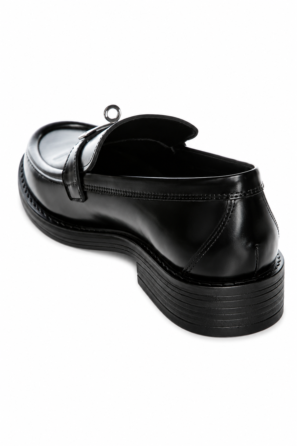 Mocasini Negri Damă Eleganți | Pantofi Loafer cu Detaliu Metalic