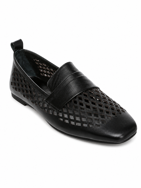 Balerini Damă Negri Perforați – Casual Eleganți și Confortabili