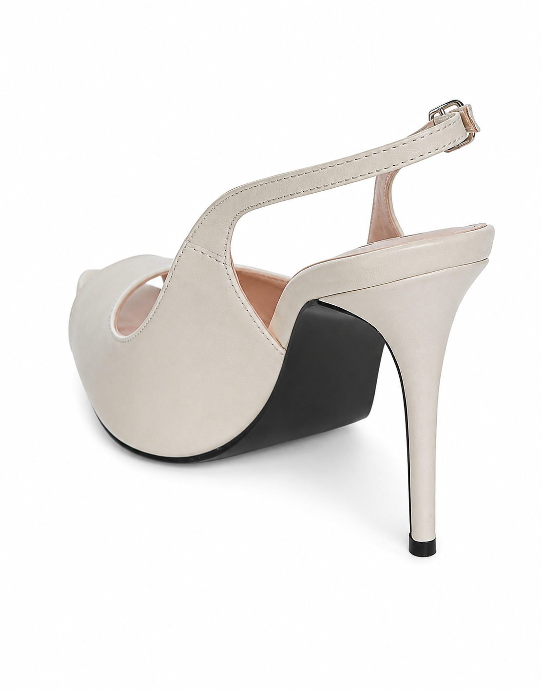 Pantofi Slingback Damă Ivory cu Toc Stiletto
