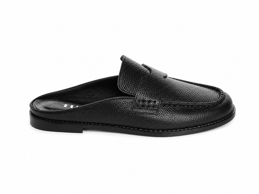 Saboți Damă Negri Texturați Tip Loafer – Casual Eleganți